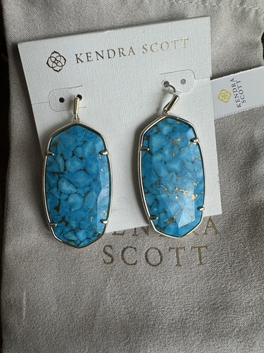Pendientes Kendra Scott Facetados Danielle Bronce Veado Turquesa NUEVOS $80 - Imagen 3 de 3