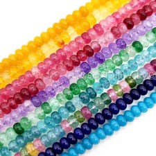 Colorful Jade Rondelle Beads, Gemstone Strand 6x4mm 15 inch