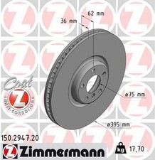 ZIMMERMANN Coat Z Disque de frein Avant gauche pour BMW X5 (E70) X5 (F15, F85)