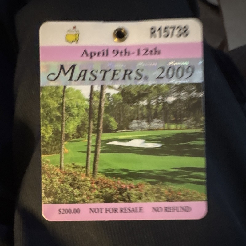 Masters 2009 Augusta National Golf Club Ticket April 9-12 Augusta GA