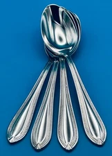 4 FOUR Reed & Barton WHITLEY Teaspoons 6 1/4" Stainless Flatware Silverware