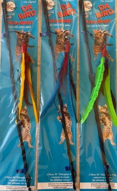 GO CAT DA BIRD 36 inch ROD INTERACTIVE CAT TEASER FEATHER TOY COUNT OF 3
Opens in a new window or ta