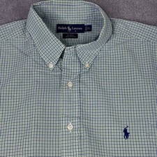 Ralph Lauren Blake Button Down Shirt Mens XL Cotton Plaid Short Sleeve Preppy