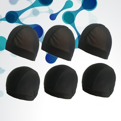 6 Pcs Schwimmkappe Damen Badekappen Für Frauen Perücken -Netzkappen