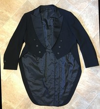Vtg After Six Black Tailcoat Tuxedo Tails Formal Coat USA sz 48