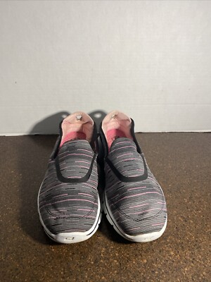 SKECHERS GO WALK WOMEN SLIP ON SHOES SIZE Gray And Pink