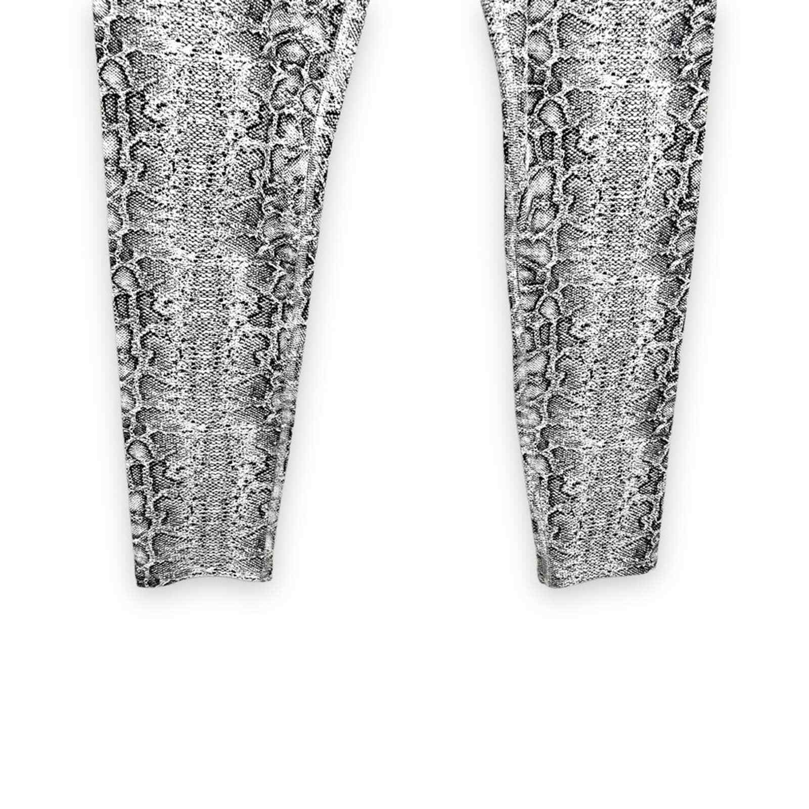 White and Black Python Print Leggings - image 4