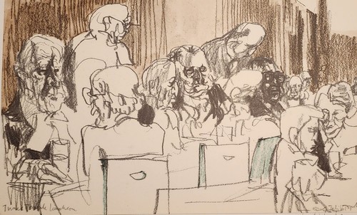 FELIKS TOPOLSKI, Original Lithograph, Inner Temple Hall, Signed Numbered - Picture 3 of 5