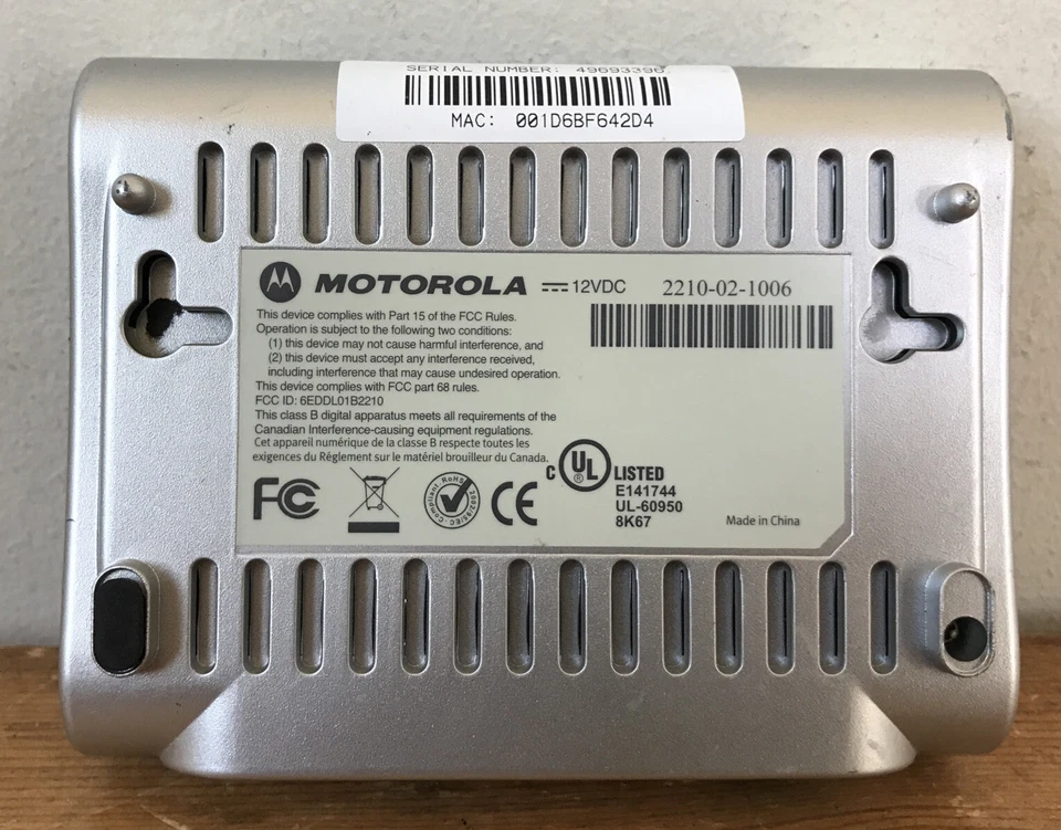 Motorola DSL Modem Mstatea 2210 02 1006 ATT High Speed Internet Ethernet AT&T - Image 3 of 4