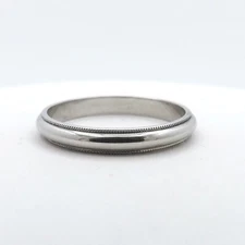 14k White Gold Wedding Band Ring Milgrain Edge 3mm New