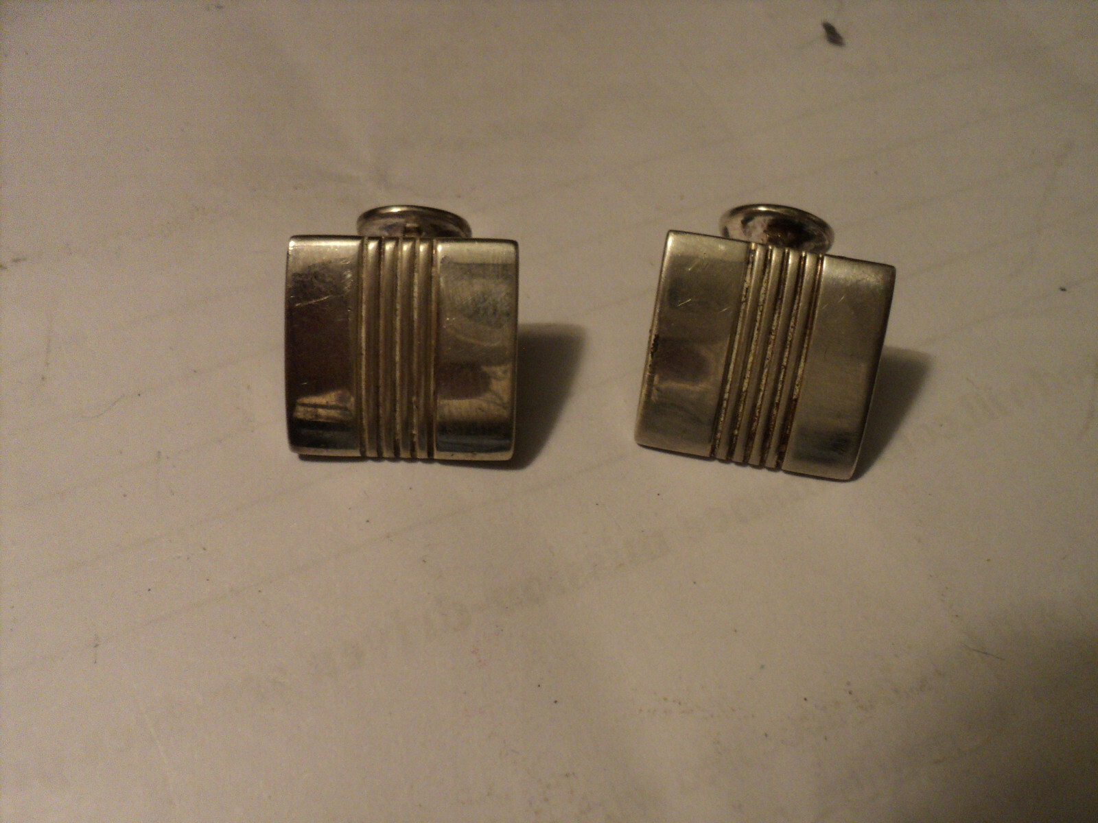 Vintage Solid Sterling Silver 925 Square Cufflink… - image 1