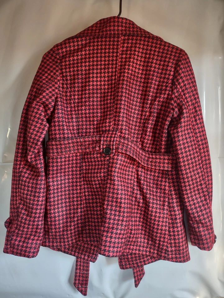 Chaquetón para mujer: de JOUJOU; doble pecho, talla mediana, rojo y negro a cuadros Foto 2 de 4