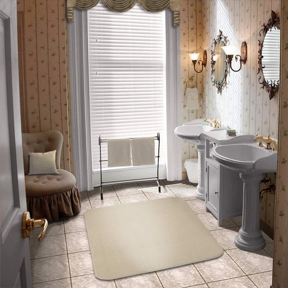 SKID-RESISTANT RUG living area carpet kitchen floor mat IVORY CREAM - Image 3 of 4