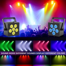 4X UV Par Light 6 LEDs Battery Powered DMX Remote Control RGBW Stage Light Disco