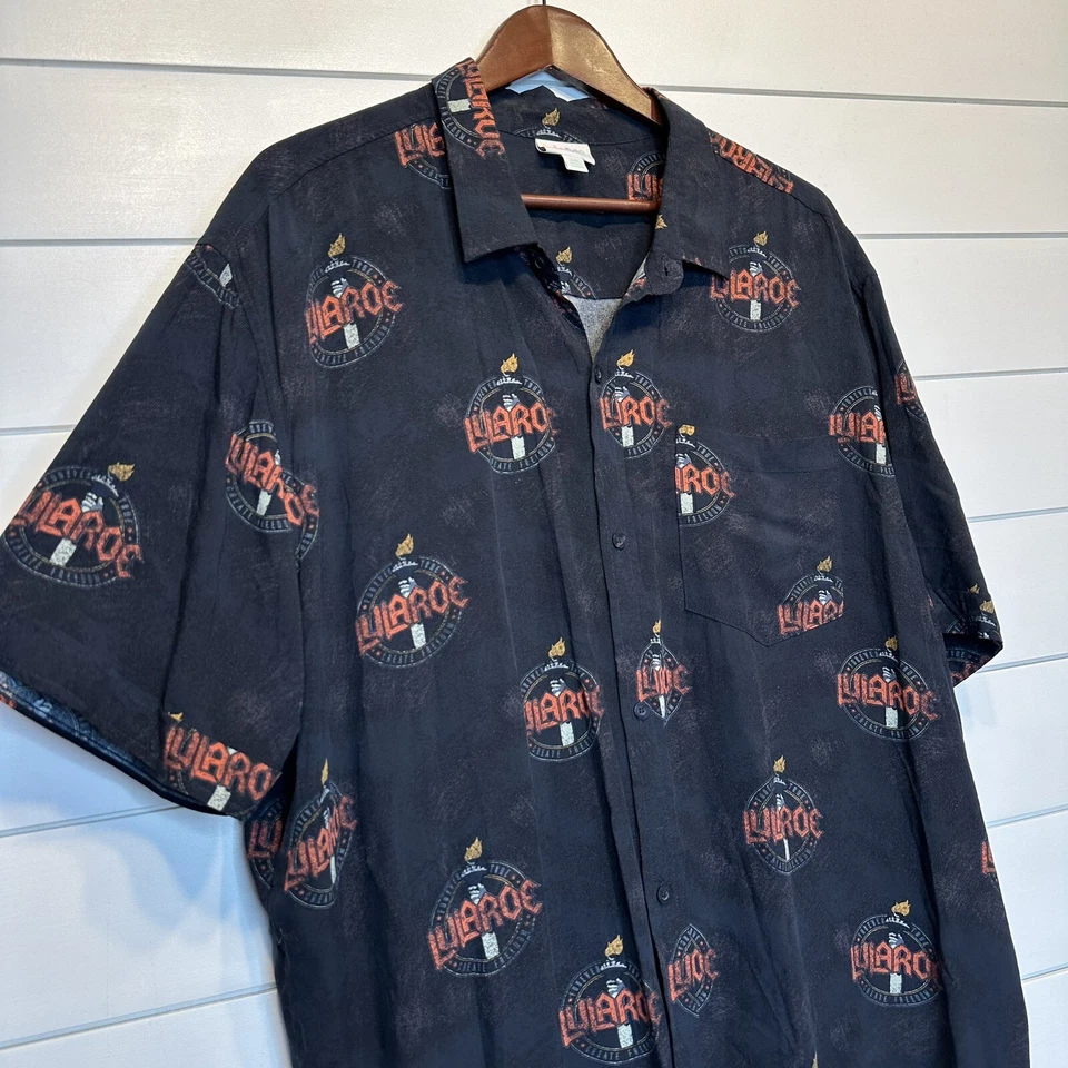 Camisa abotonada Lularoe para hombre 2XL simplemente cómoda negra Crea libertad MLM Foto 3 de 4