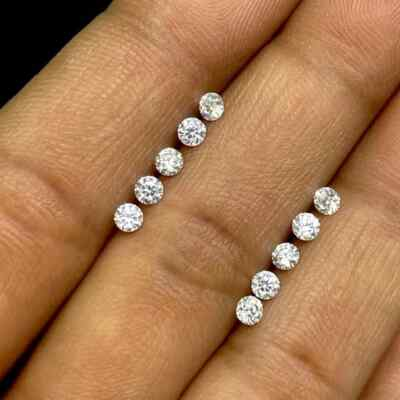 #ad 1 CT Natural White Diamond 3 mm 10 Pcs Round Cut VVS1 D Grade GDGL Certified D6 $25.34
