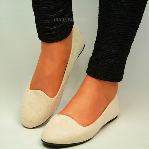 New Womens Ballerina Ballet Dolly Pumps Ladies Black Flat Studded Shoes Size UK - Picture 5 of 35