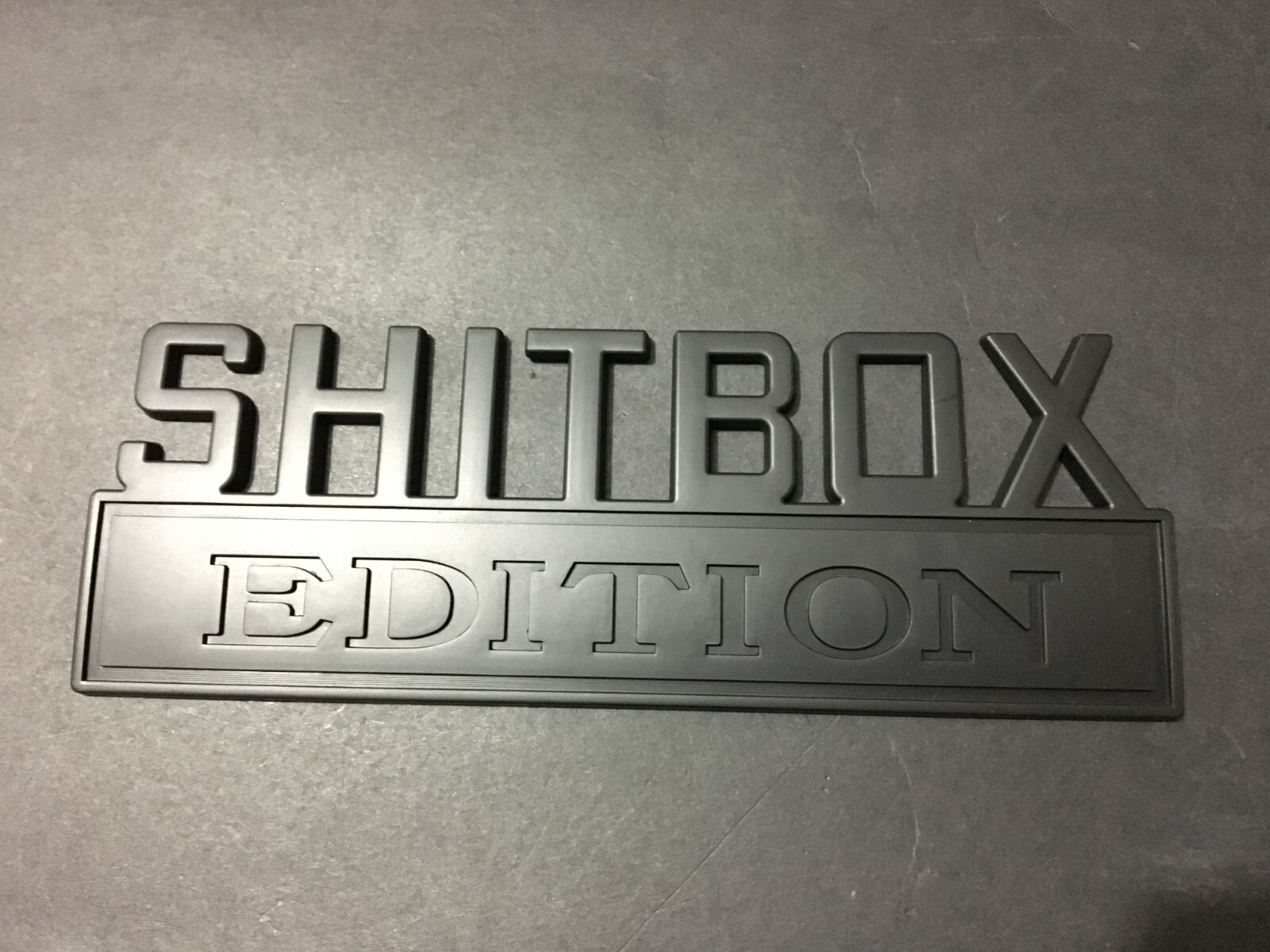 7'' Big SHITBOX EDITION Parts Emblem Matte Black Badges Fit For Truck 1piece