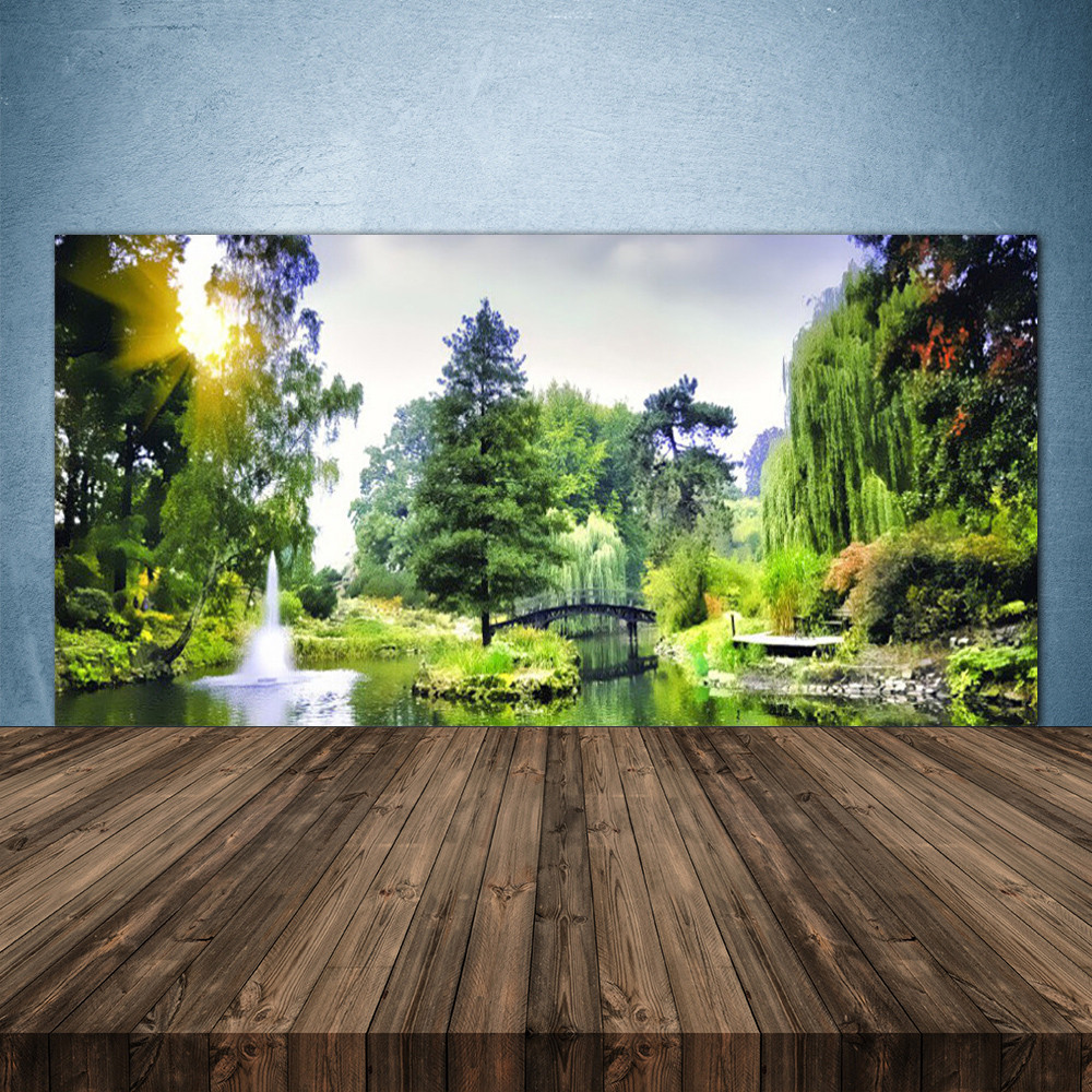 Crédence de cuisine en verre fond de hotte 140x70 grand panneau mural paysage