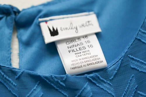 Vestido Emily West para niñas verde azulado con cuerda marrón hebilla de cinturón mangas cuartas talla 16 Foto 3 de 4