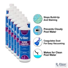 Rx Clear Swimming Pool Chemical Super Clarifier - 32 oz - (Select Quantity)
