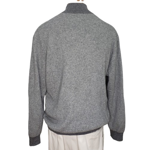 Belford 1/4 Zip Pullover Sweater Mens XXL Gray 100% Cashmere L/S Mock Neck 2XL - Picture 5 of 6