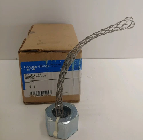 NEW OLD STOCK! CROUSE-HINDS EATON WIRE MESH CABLE STRAIN RELIEF GRIP RPE417-129