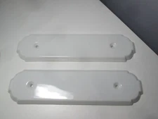 (2) NEW MESSAGE BLANK ADDRESS SIGN WALL PLAQUE WHITE CERAMIC 10" long - Japan