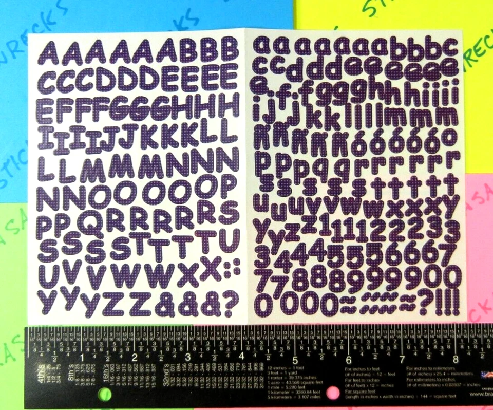 Creative Memories Purple w/ White Dots Alphabet & Numbers Mini Sticker Sheet Set - Image 3 of 4
