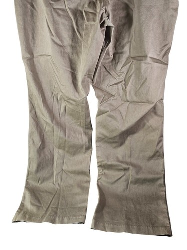 Lee Women's Wide Leg Smart Fit Solid Tan Brown Linen Khaki Pants Size 18M - Picture 12 of 17