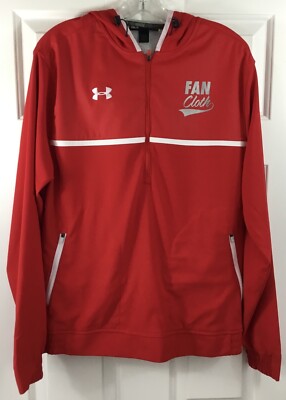 Under Armour Infrared 1/2 Zip Fan Cloth Jacket Men's S Red Loose