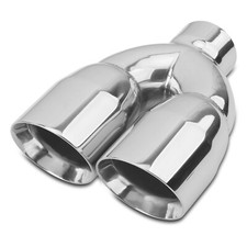 2.5 In 3.5 Out 9.5 Length Stainless Steel Exhaust Tip Dual Pipe Double Wall