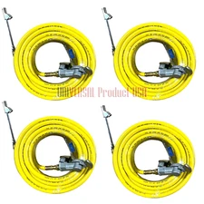 Truck Inflator Kit 3/8'' 50ft Hybrid Air Hose 1/4''MNPT, Glad Hand& Chuck-4 Sets