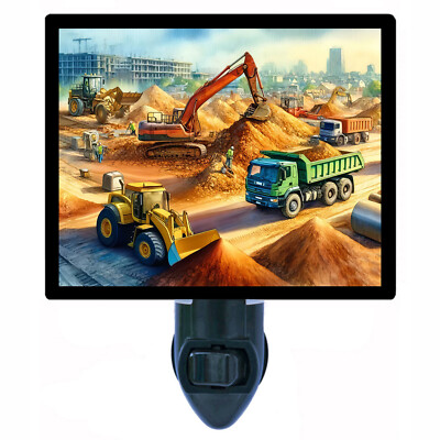 Decorative Photo Night Light, Construction Site, Equipment