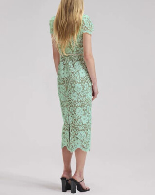 knee length dresses for ladies Forest Fairy Lace Midi Dress (Green) L main image 1