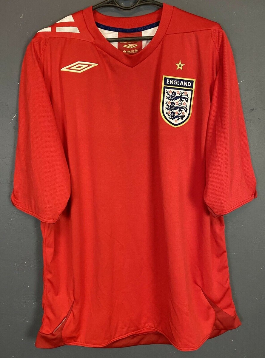 MEN'S UMBRO ENGLAND NATIONAL 2006/2008 AWAY SOCCER FOOTBALL SHIRT