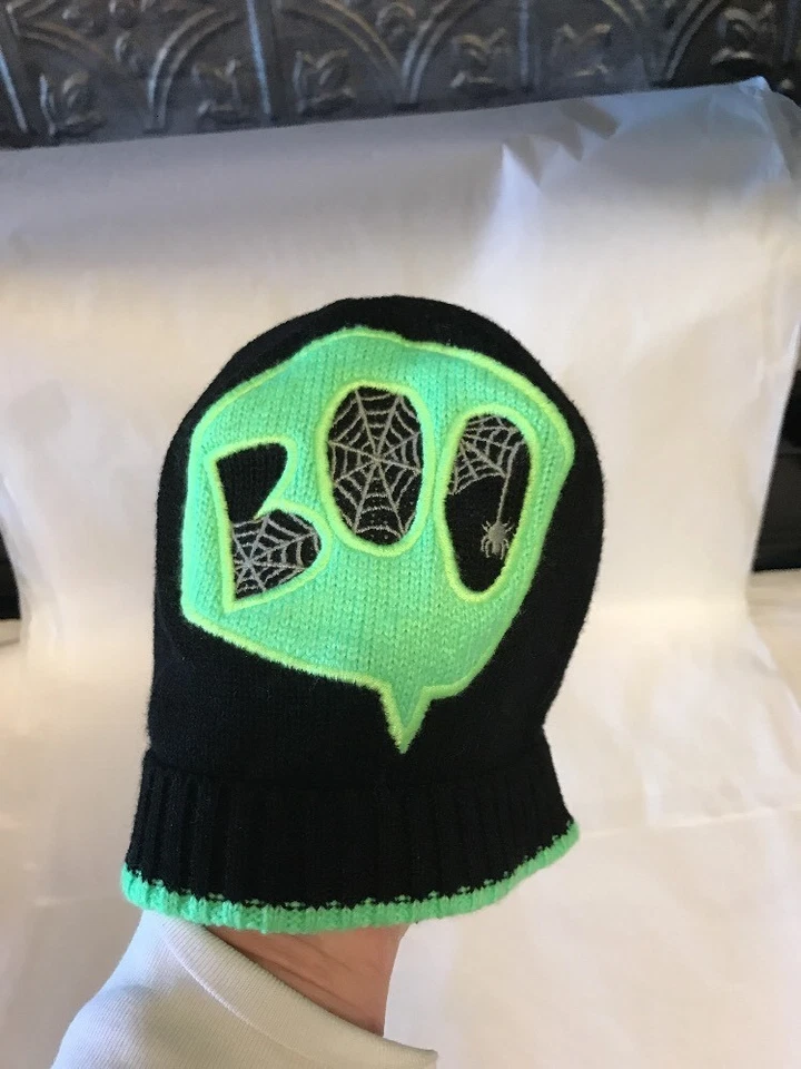 Gymboree BOO черный неоновый зеленый Beanie шляпа 2t-3t новый с ярлыками - Изображение 3 из 3