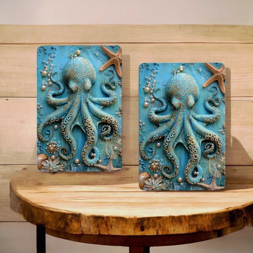 Octopus Metal Wall Sign 8x12", Nautical Decor for Ocean Lovers & Coastal Homes - Picture 2 of 3