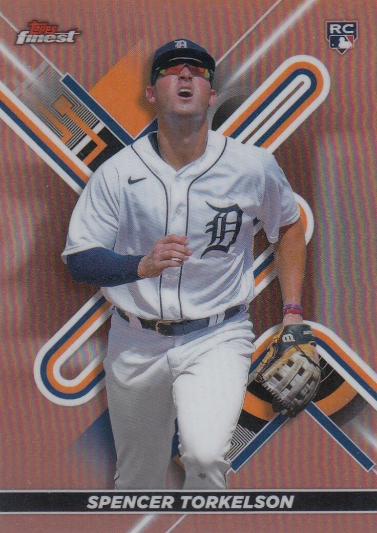 SPENCER TORKELSON /75 FINEST ROOKIE ROSE GOLD REFRACTOR RC TIGERS #84 2022 TOPPS