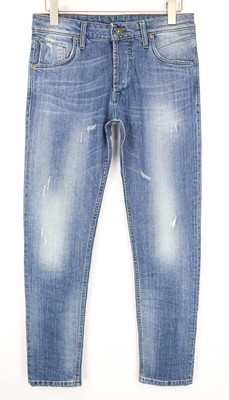 TAKESHY KUROSAWA TK75 Men Jeans 50/36 Buttoned Blue Distressed Stretch Skinny