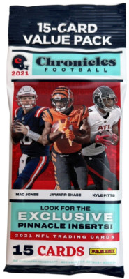 PANINI CHRONICLES 2021 NFL FOOTBALL VALUE CELLO FAT PACK (15 CARD) PACK