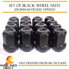 Alloy Wheel Nuts Black (16) 12x1.5 Bolts for Vauxhall Frontera [B] 98-04