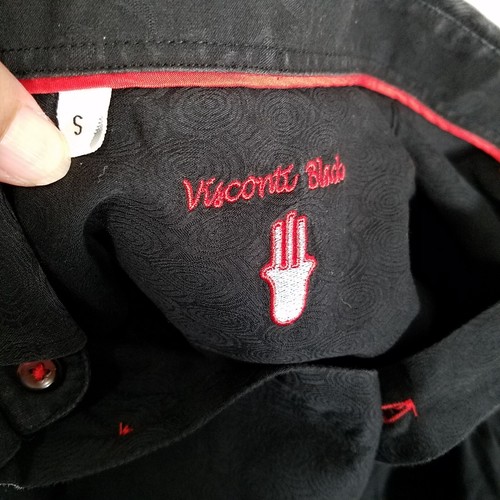 Black Visconti Shirt Mens Small Black Luchiano Button Down Long Sleeve - Picture 5 of 9