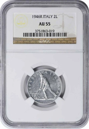 1946-R Italy 2L AU55 NGC