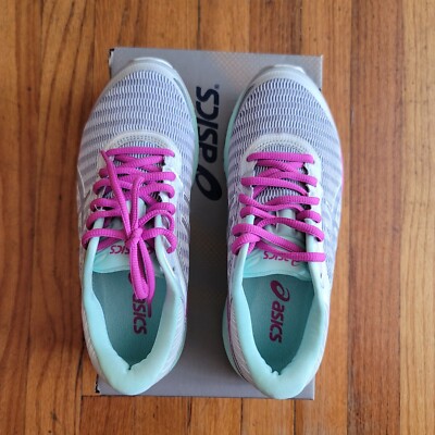 Asics Women's Shoes DynaFlyte Sneakers White Pink Glow Silver Size