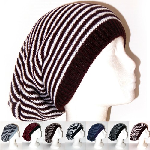 Cappello LUNGO Uomo Donna ALLA MODA Lana Marrone e Bianco bruco rasta VEDI  D0316 | eBay