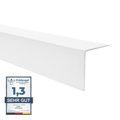 Quest Hart-PVC Winkelprofil Kantenschutz Winkelleiste - Ohne Klebeband - Weiß