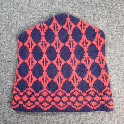Vtg Beanie Knit Winter Hat Made In Austria By Ergee Navy Blue Red