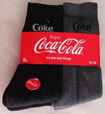 8 Paar Coca Cola Socken Sportsocken schwarz navy grau 35-38 39-42 43-46