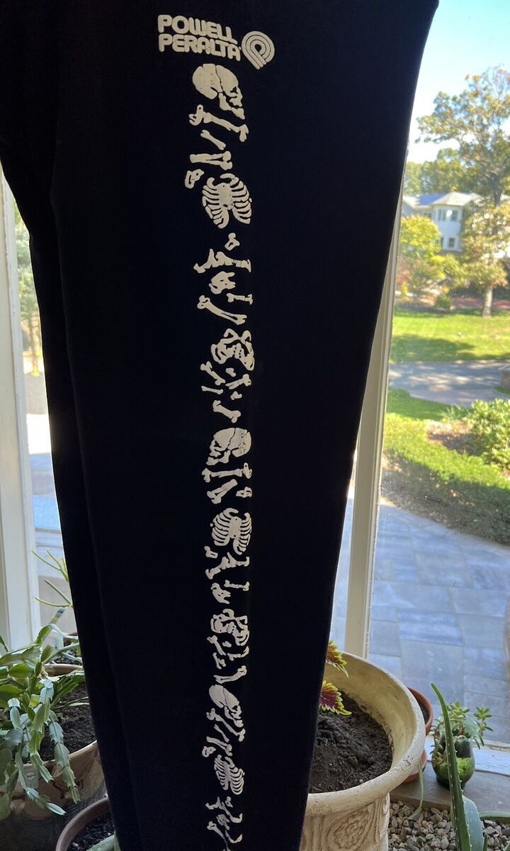 POWELL PERALTA Large Blk SweatPants BONES BRIGADE Vintage POWELL PERALTA Large Blk SweatPants BONES BRIGADE Vintage